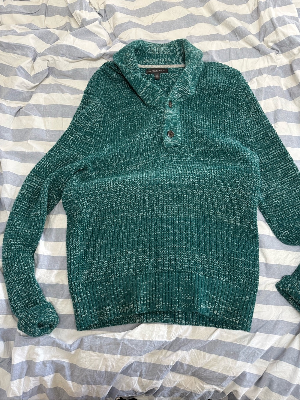 Men's banana republic Green Shawl Collar Knit Sweater
